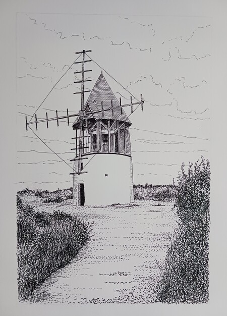 Moulin Gueffard  - L'Ile d'Olonne - 28x19 - Encre