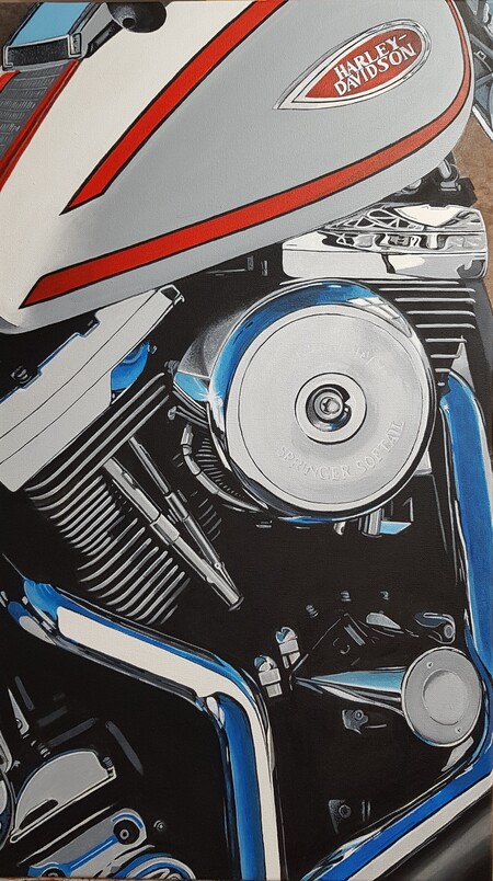 Mécanique Harley  - 50x70 - Acrylique