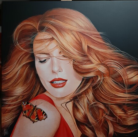 La fille au papillon - 60x60