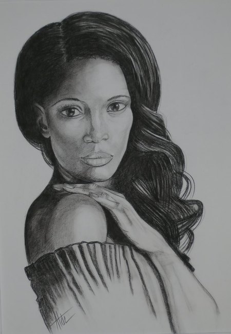 Imane - Pierre noire 50 x 40