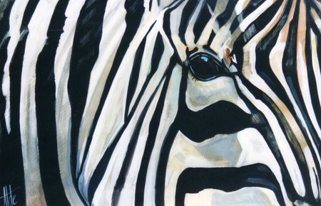 Z&egrave;bre - Acrylique sur papier 50 x 70